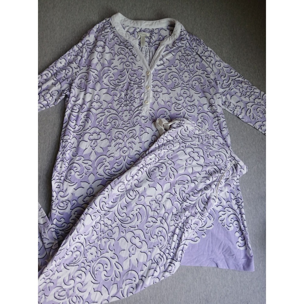 Soma Pajama Set Medium Womens Jersey Stretch Comfort Lounge Sleep Henley